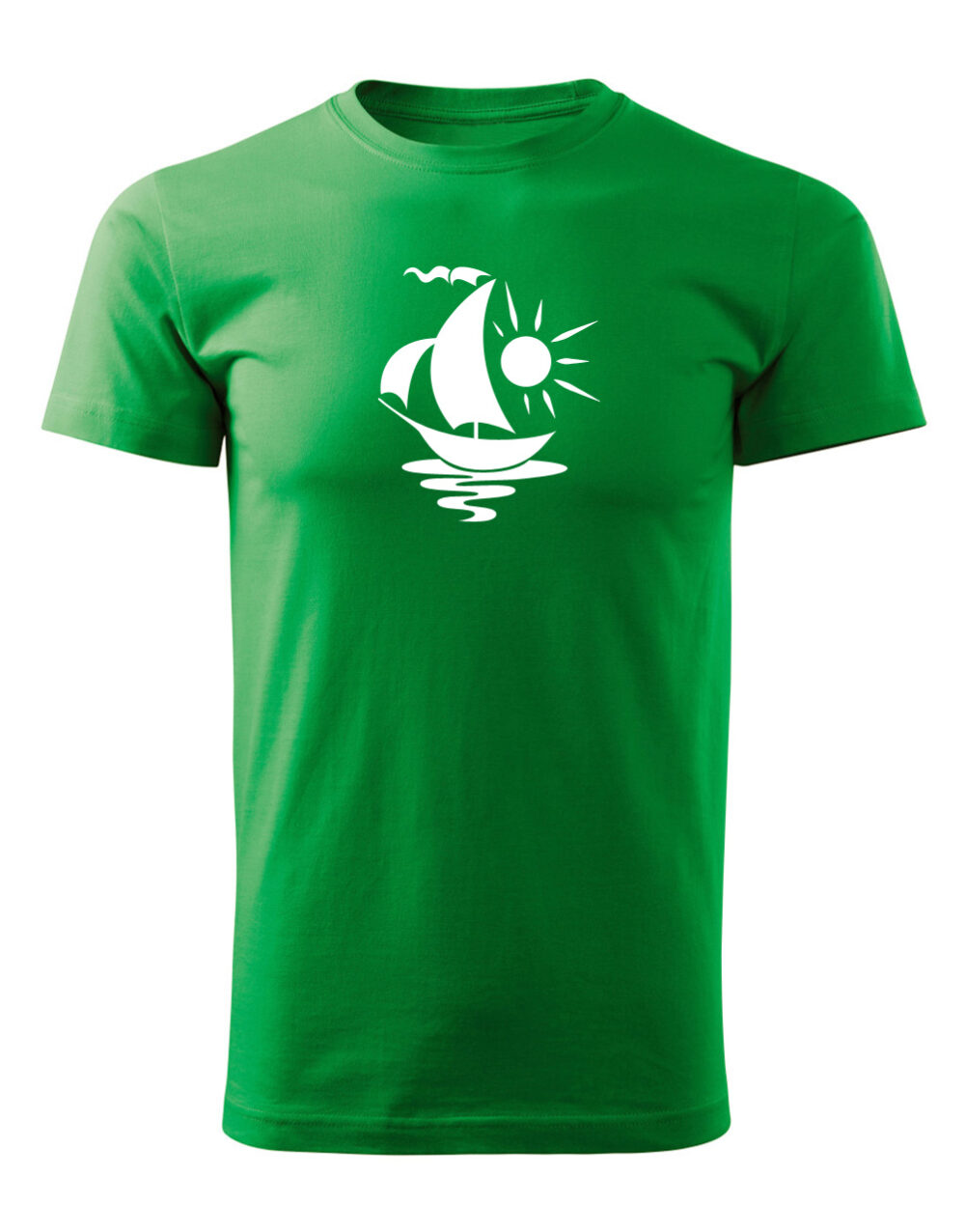 Pánské tričko s potiskem Loďka světle zelená