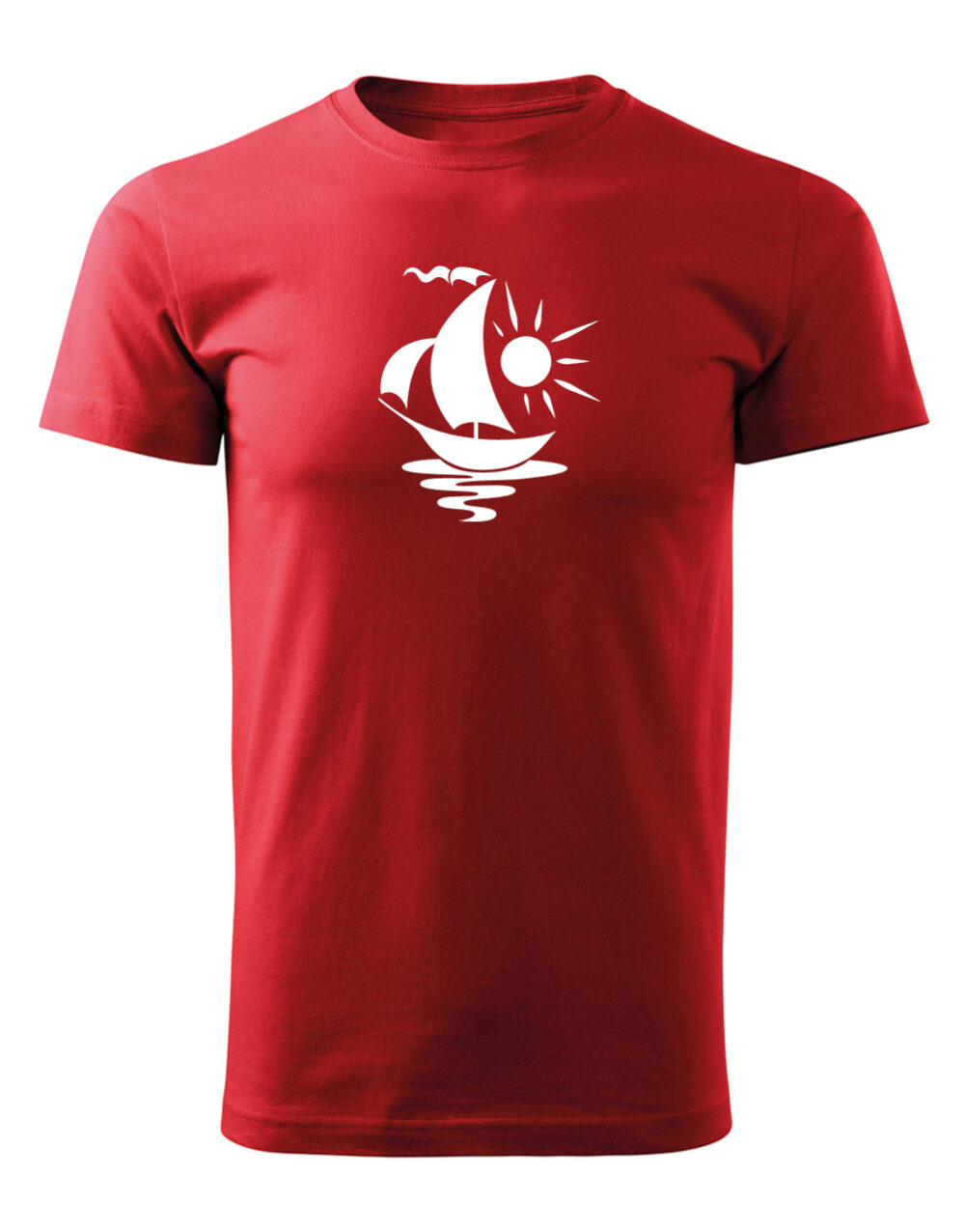 Pánské tričko s potiskem Loďka červená