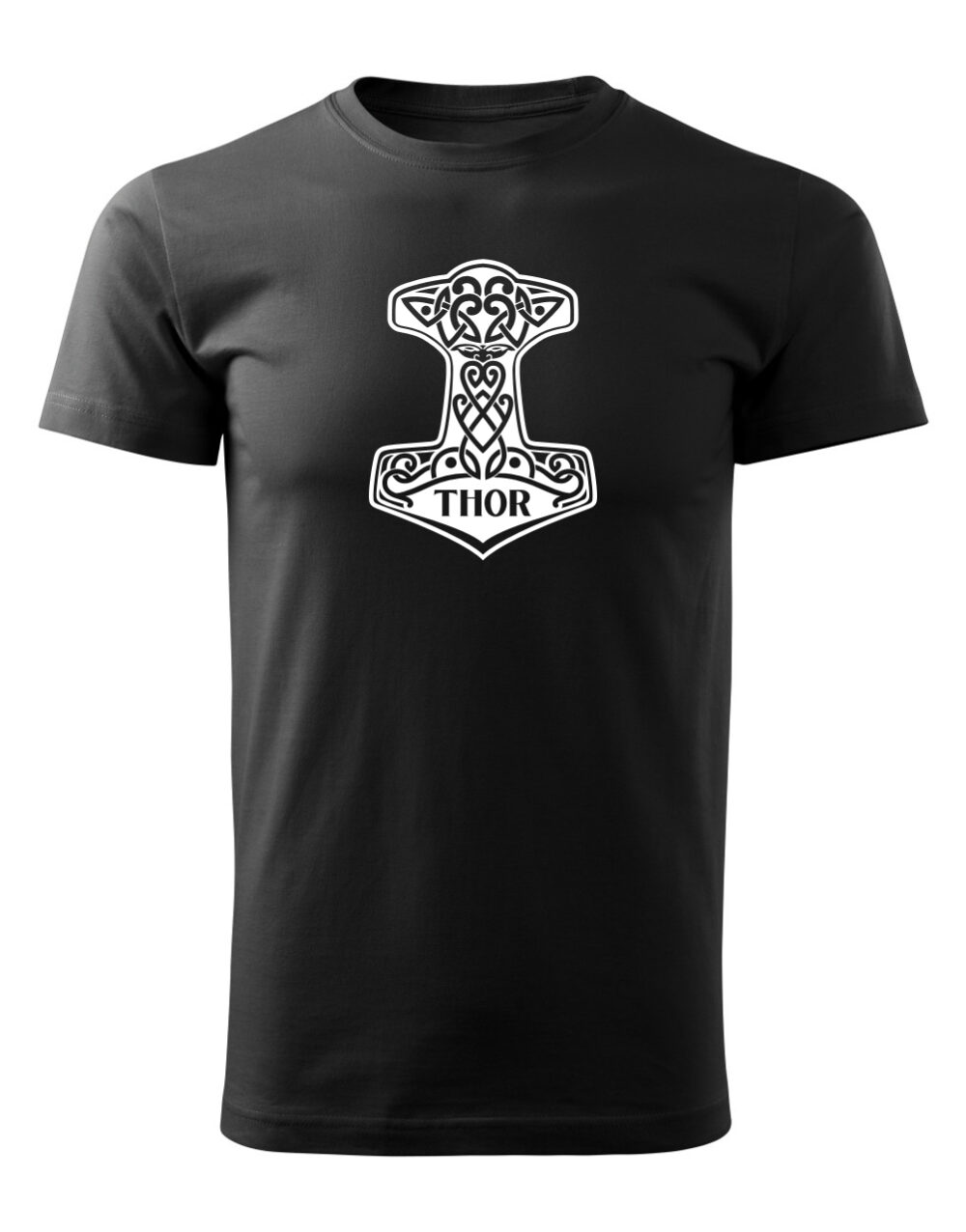 Pánské tričko s potiskem Thorovo kladivo černá