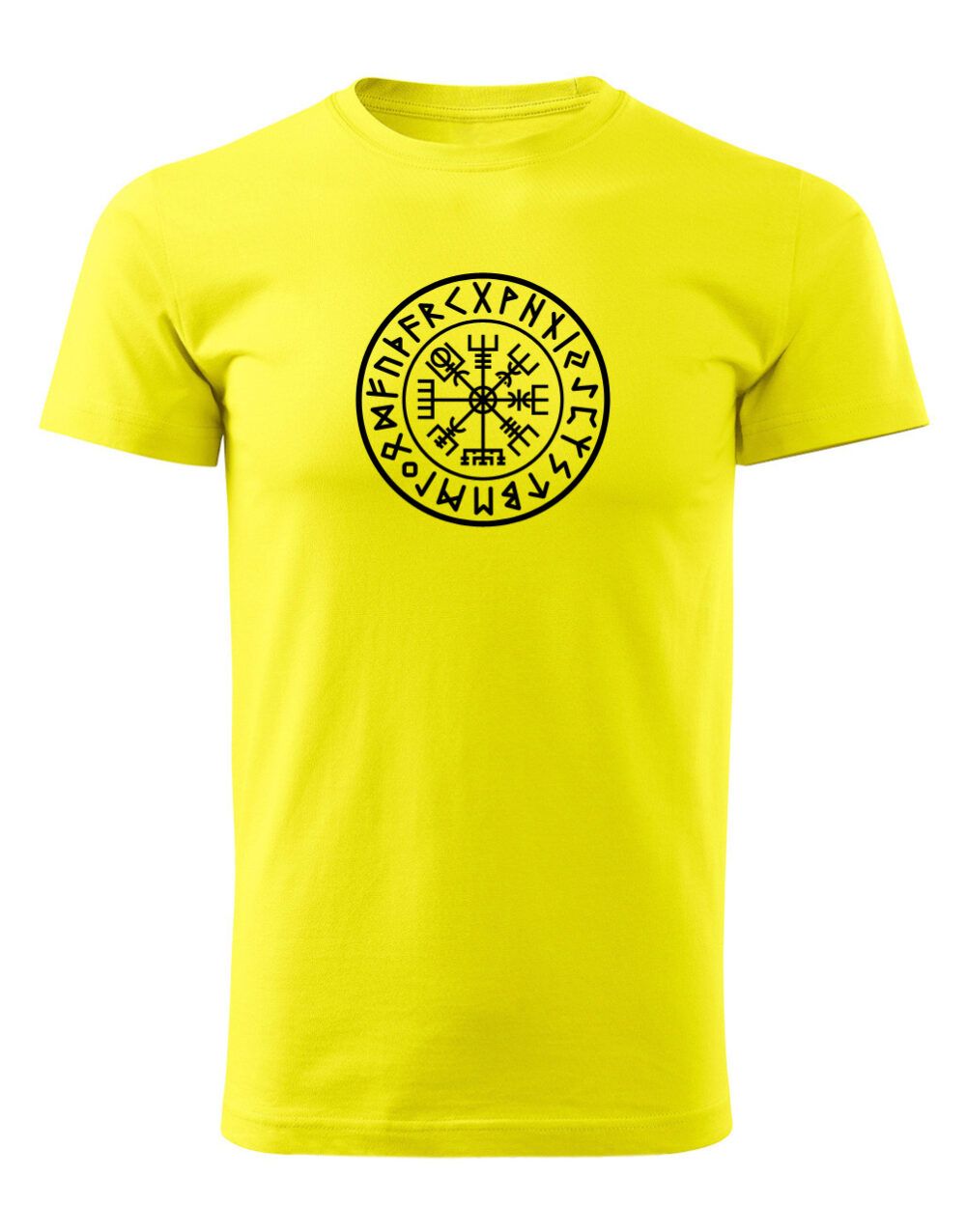 Pánské tričko s potiskem Vegvisir žlutá