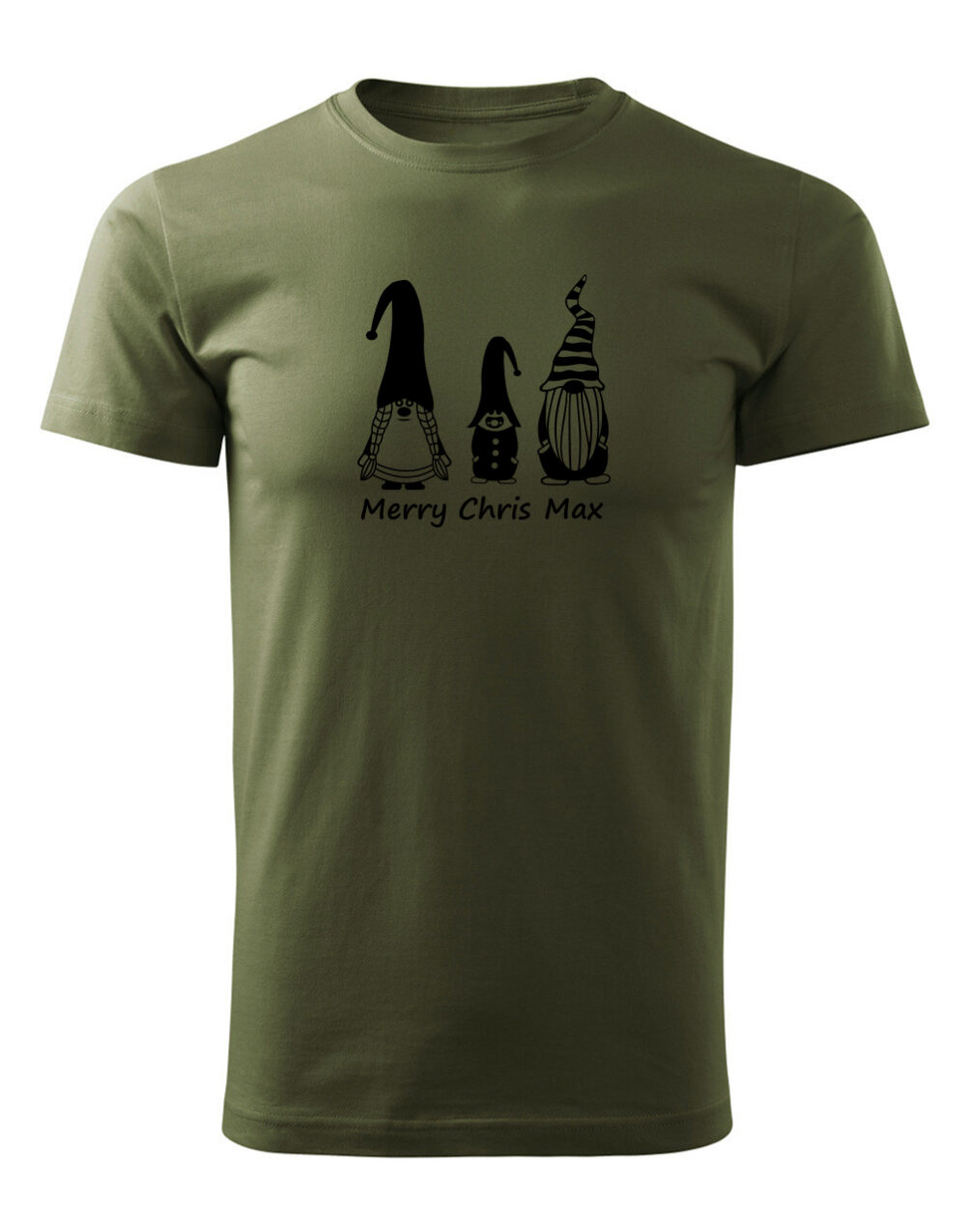 Pánské tričko s potiskem Merry Chris Max vojenská zelená
