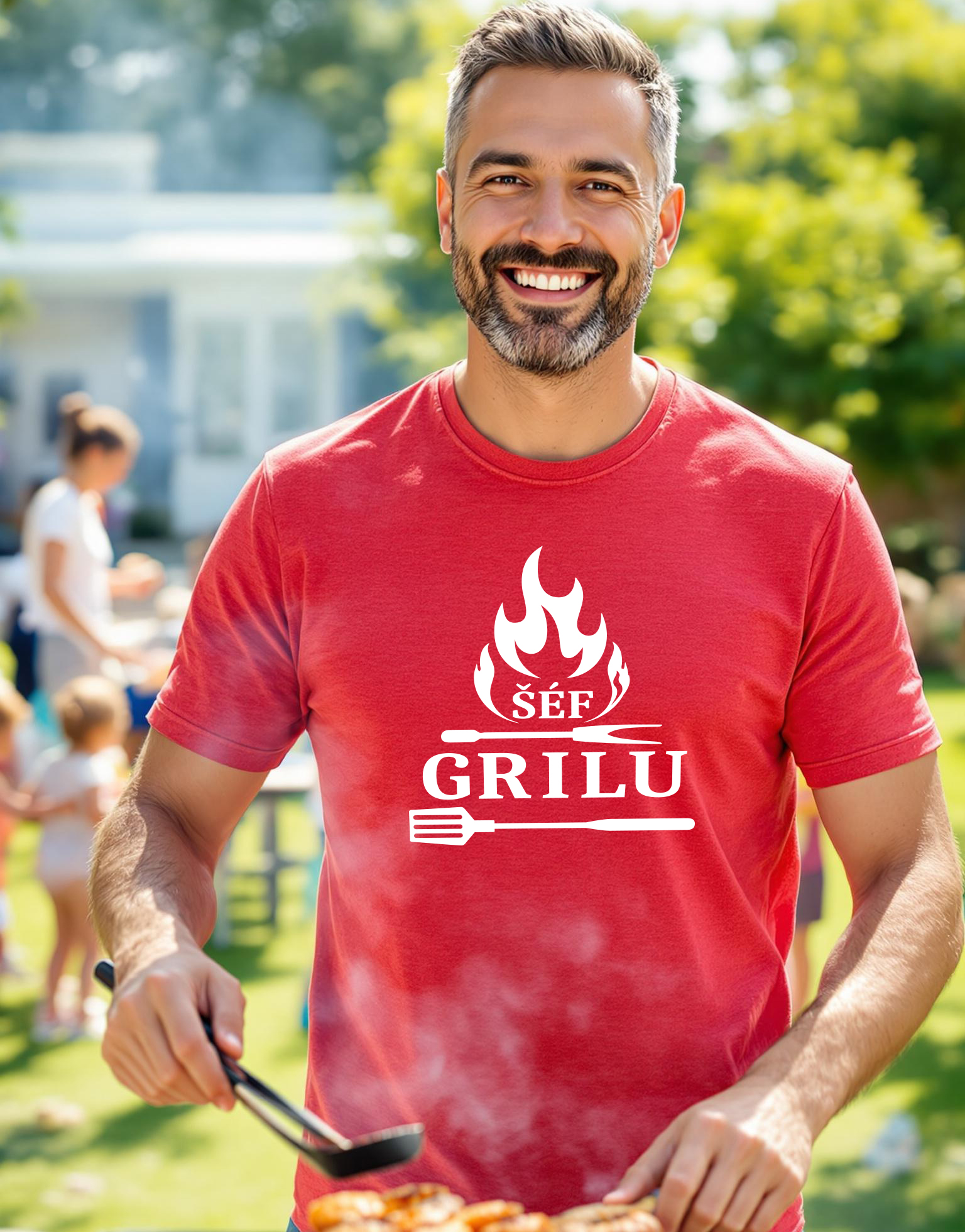 Pánské tričko s potiskem Šéf grilu