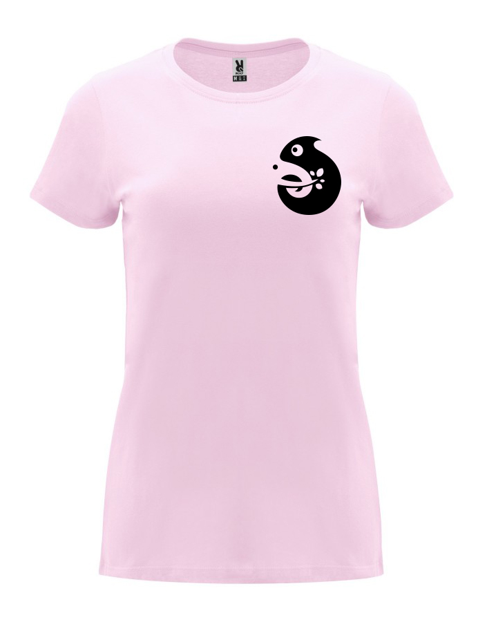 Dámské tričko s potiskem Chameleon světle růžová
