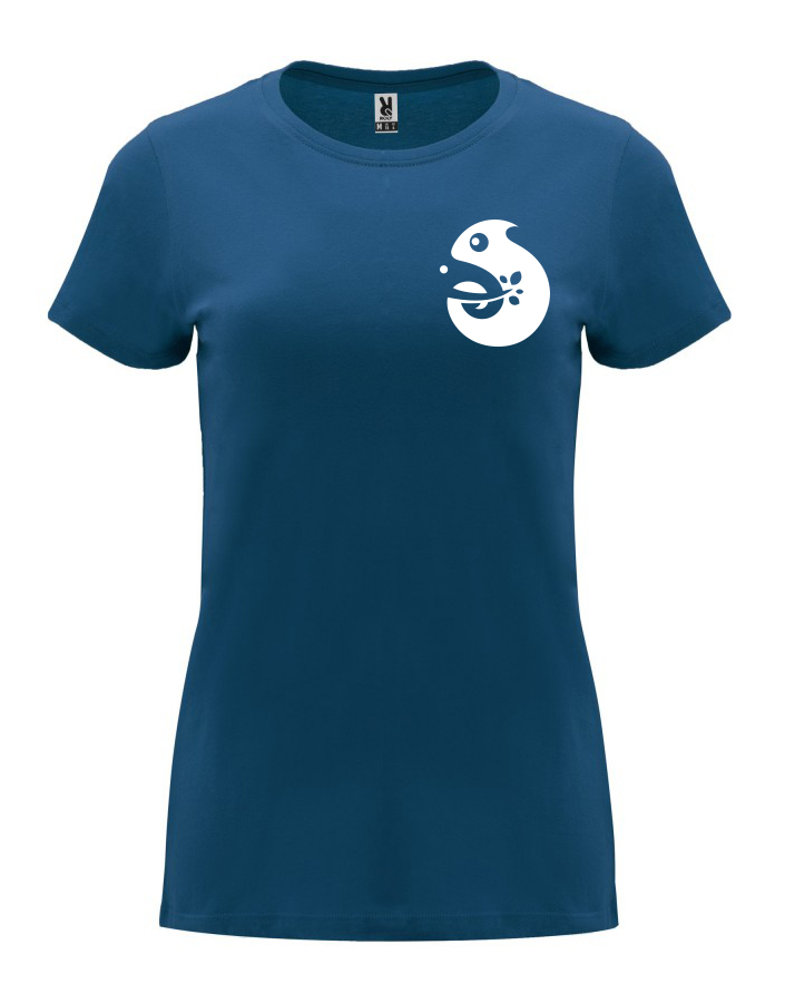 Dámské tričko s potiskem Chameleon námořní modrá