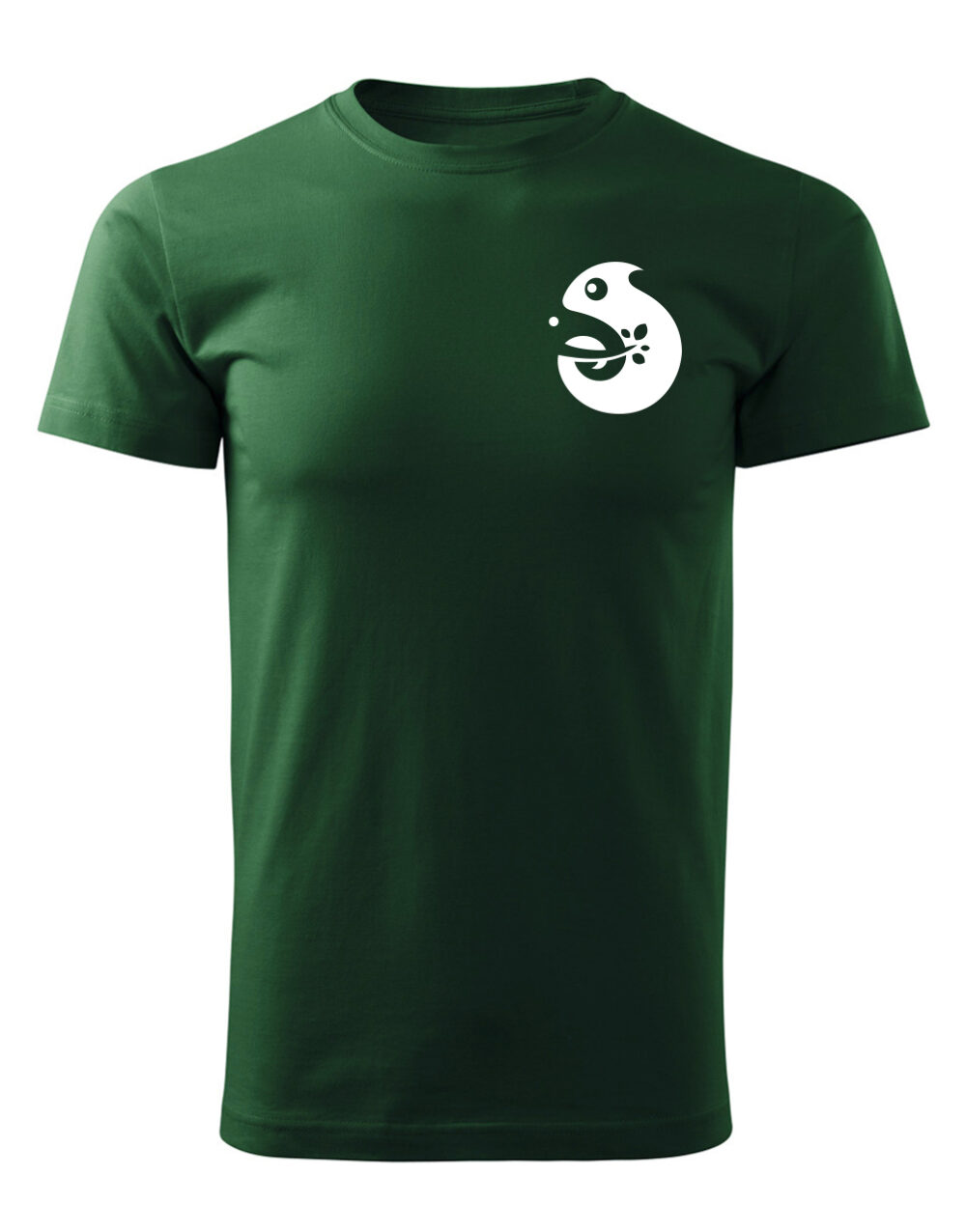 Pánské tričko s potiskem Chameleon lahvově zelená