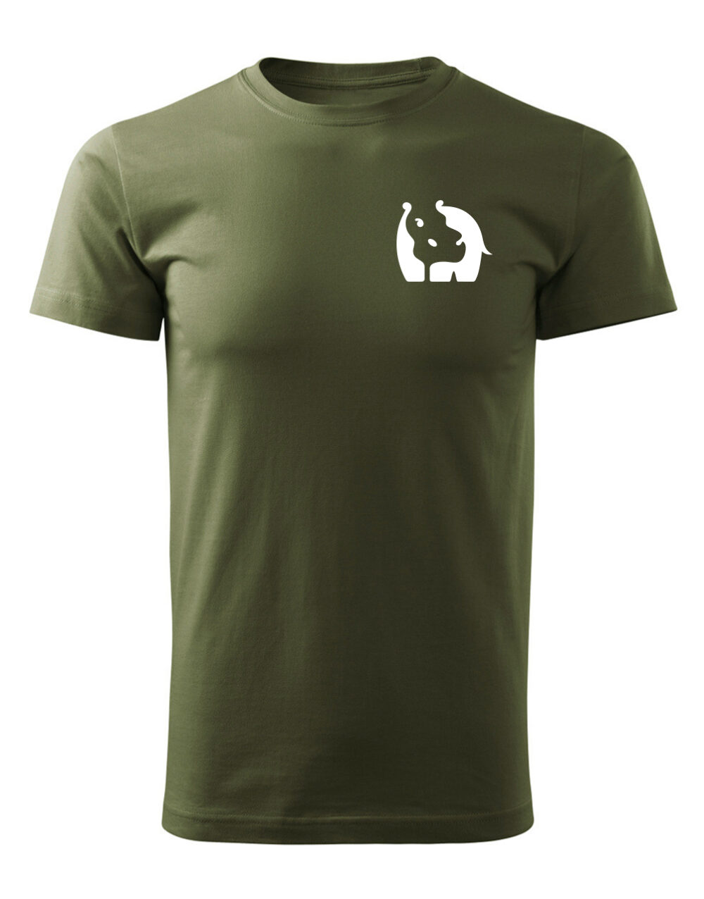 Pánské tričko s potiskem Hroch vojenská zelená