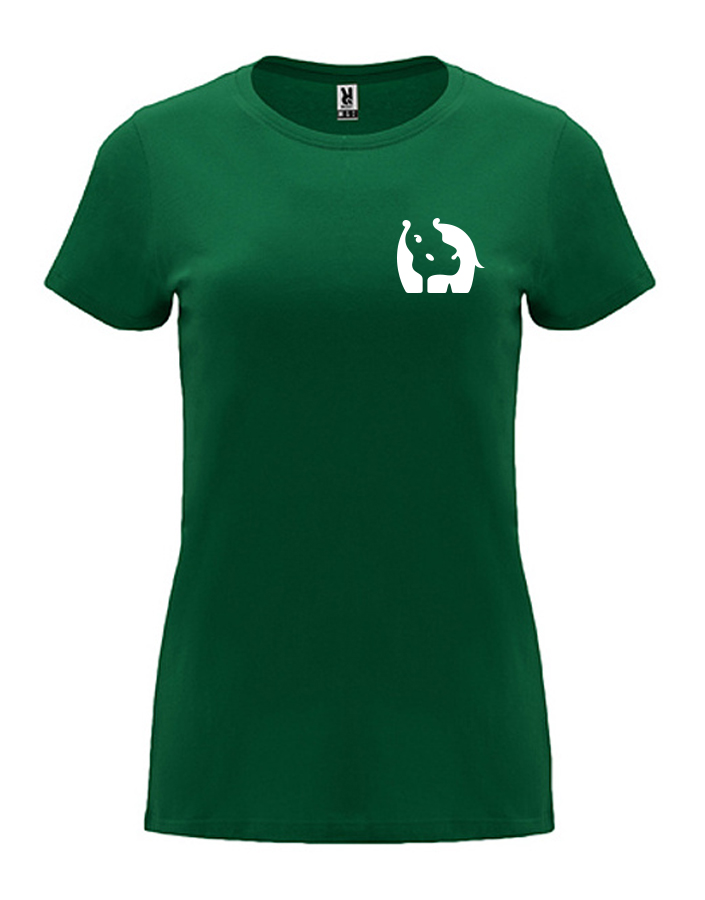 Dámské tričko s potiskem Hroch lahvově zelená