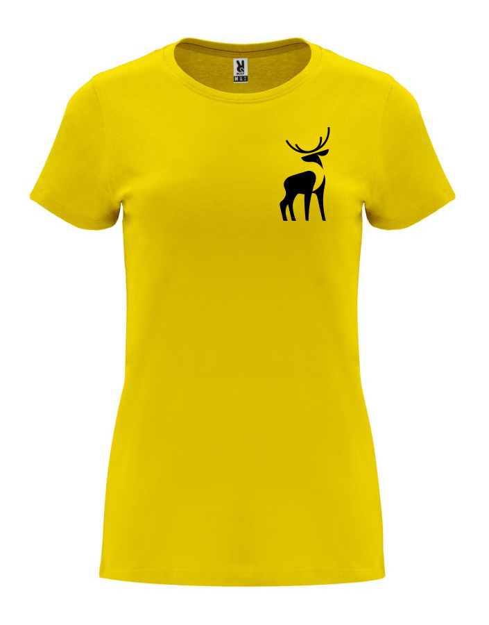 Dámské tričko s potiskem Jelen žlutá