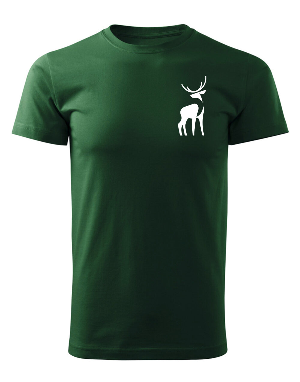 Pánské tričko s potiskem Jelen lahvově zelená