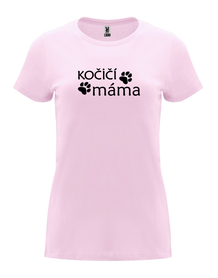Dámské tričko s potiskem Kočičí máma světle růžová