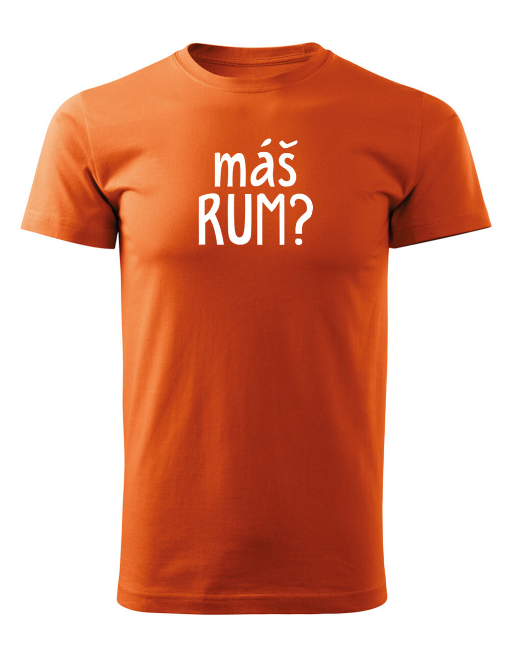 Pánské tričko s potiskem Máš rum? oranžová