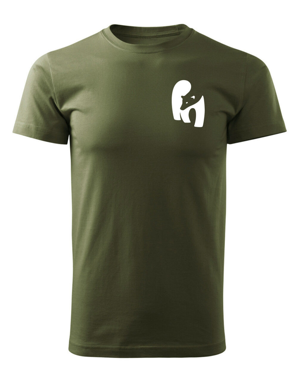Pánské tričko s potiskem Medvěd vojenská zelená