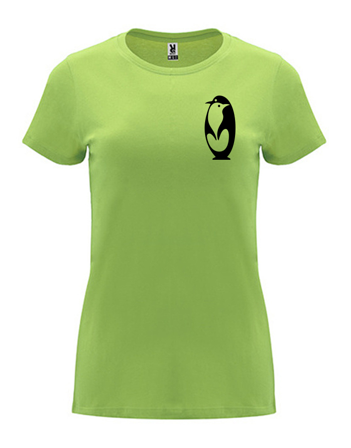 Dámské tričko s potiskem Tučňák středně zelená