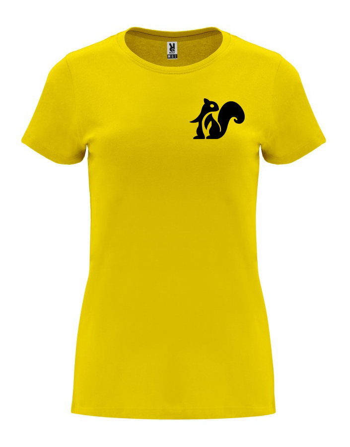 Dámské tričko s potiskem Veverka žlutá