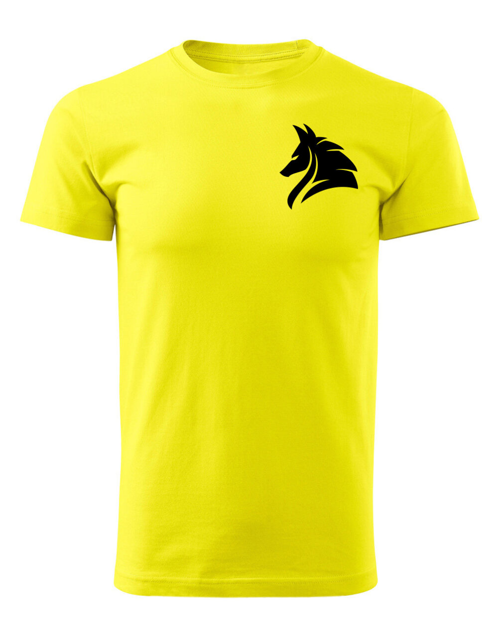 Pánské tričko s potiskem Vlk žlutá