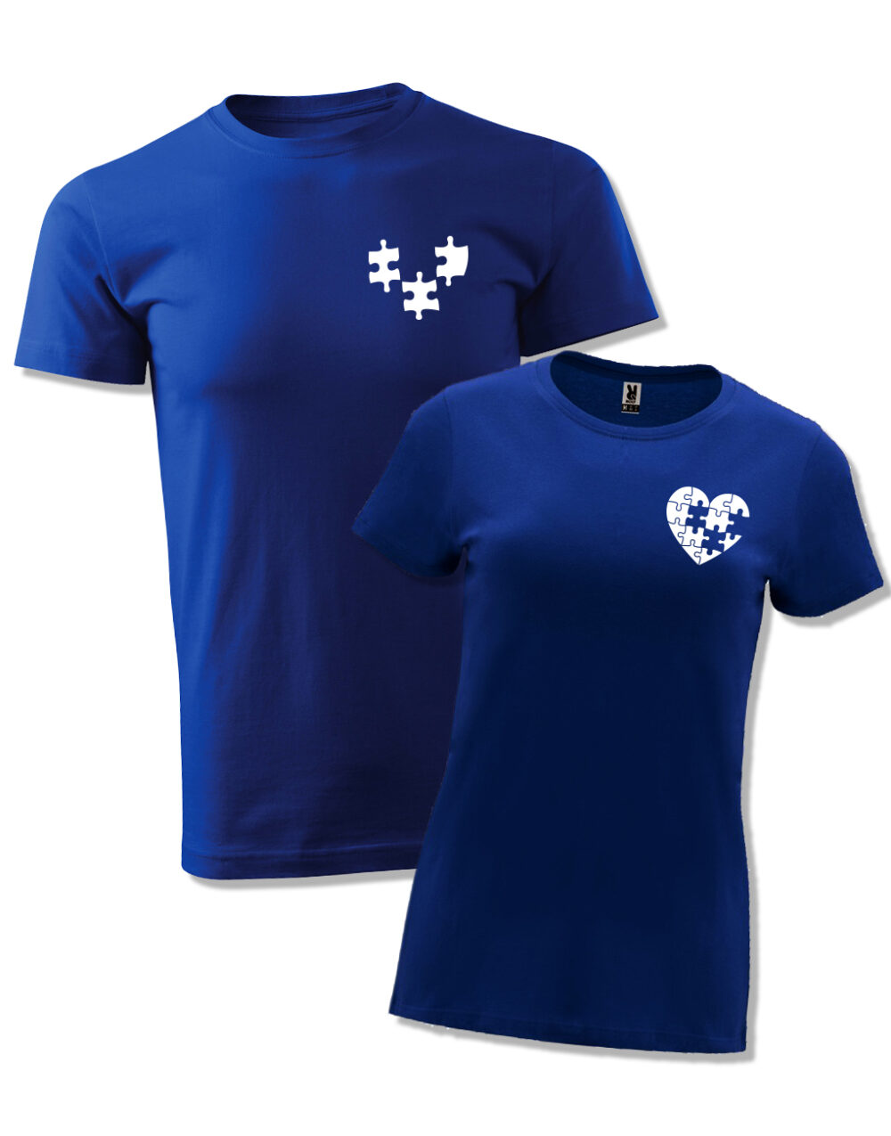 Párová trička s potiskem Puzzle královská modrá