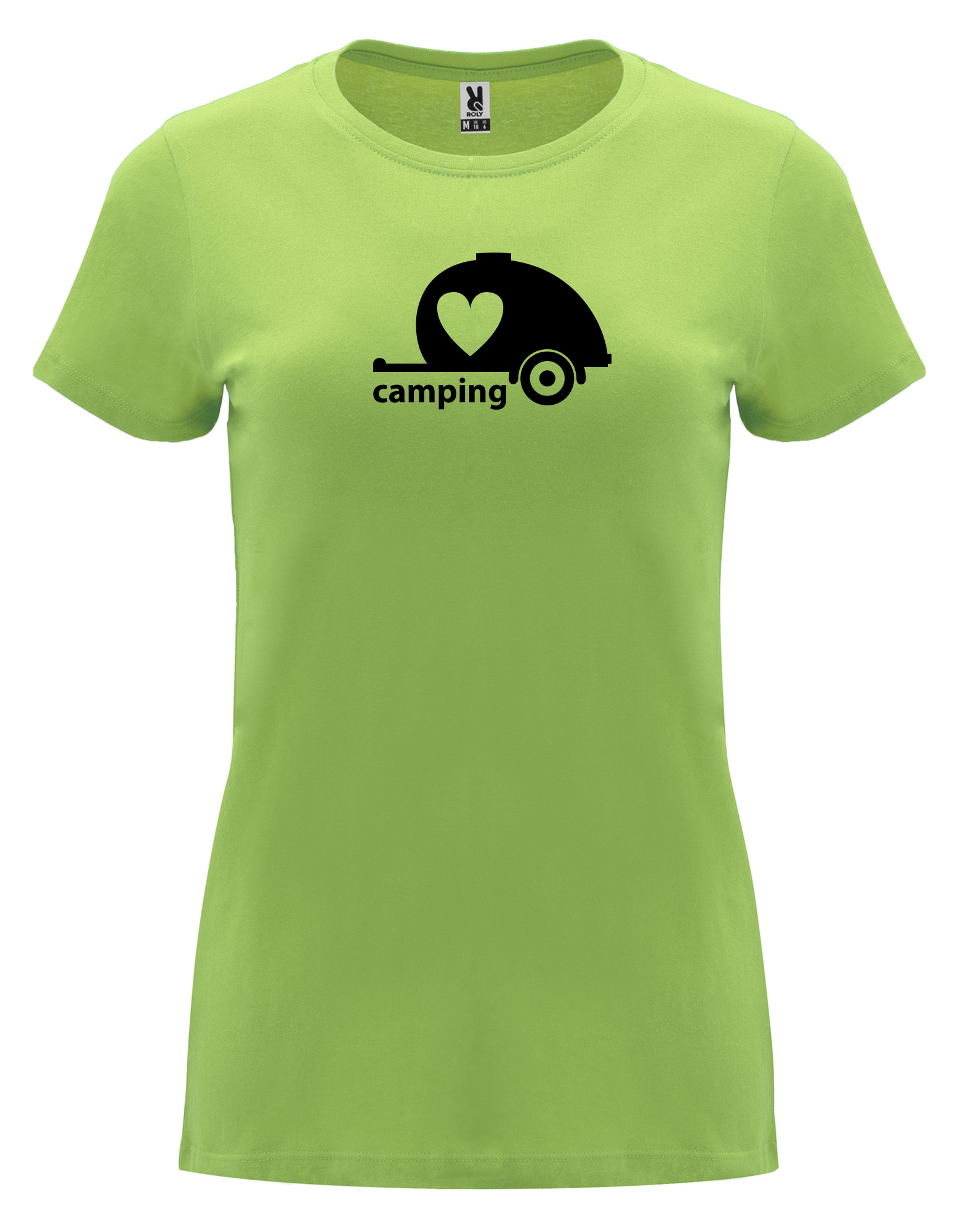 Dámské tričko s potiskem Camping světle zelená