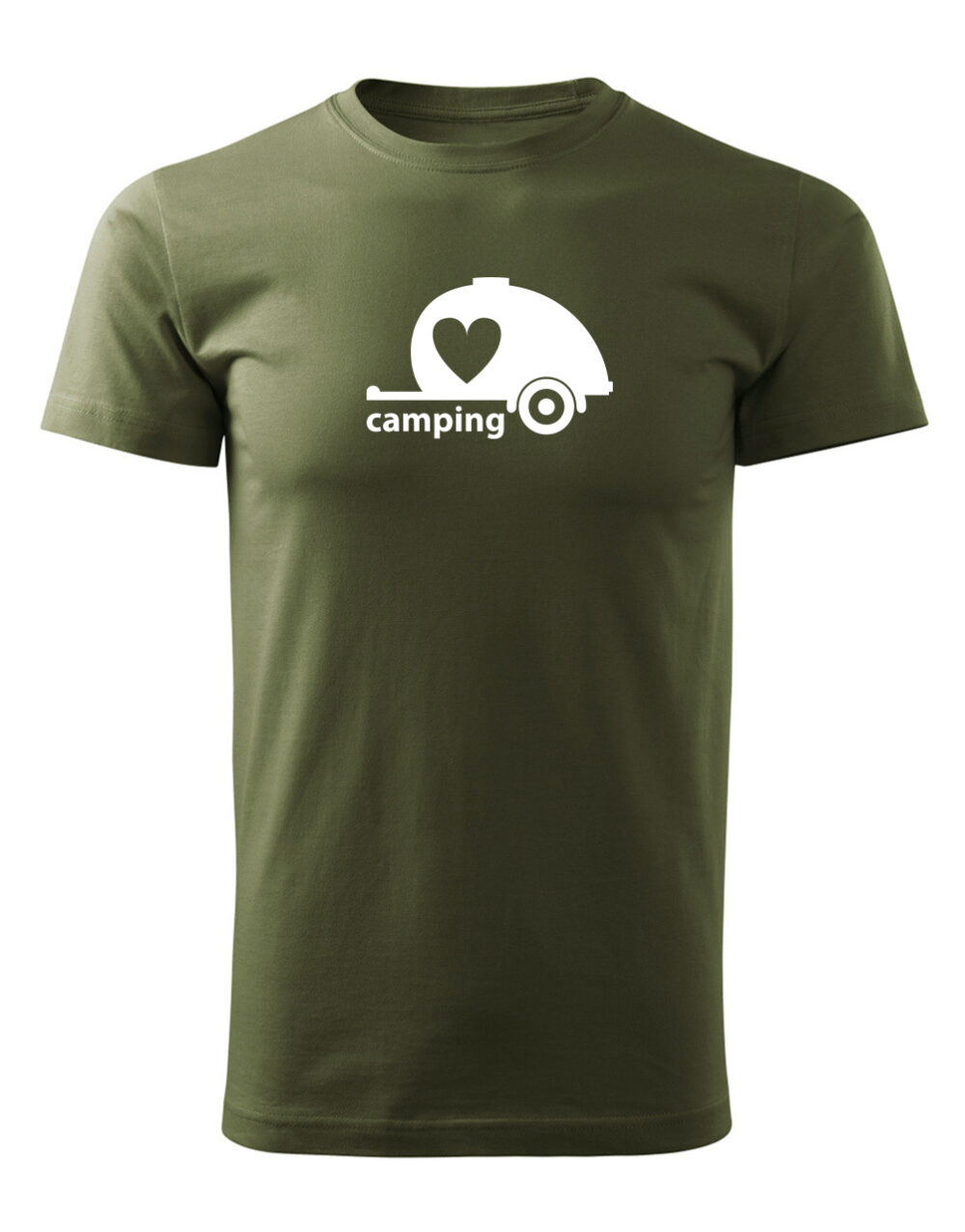 Pánské tričko s potiskem Camping vojenská zelená