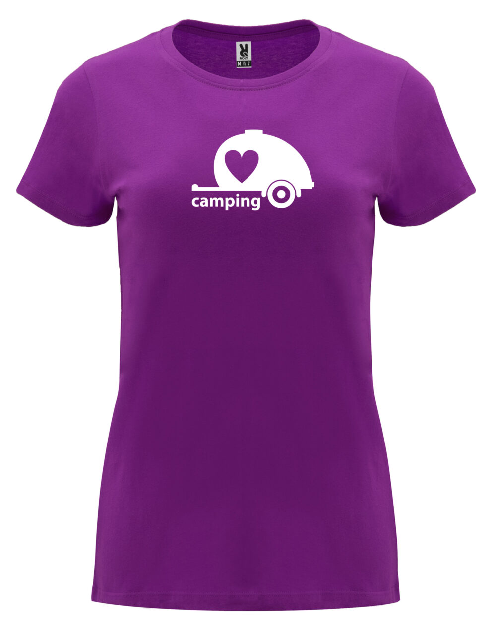 Dámské tričko s potiskem Camping purpurová