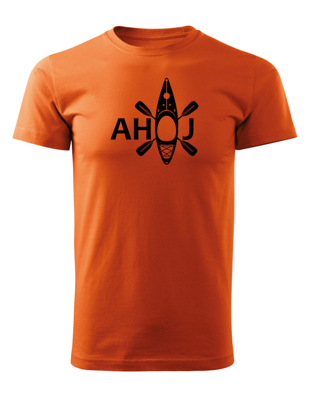 Pánské tričko s potiskem na vodu Ahoj oranžová