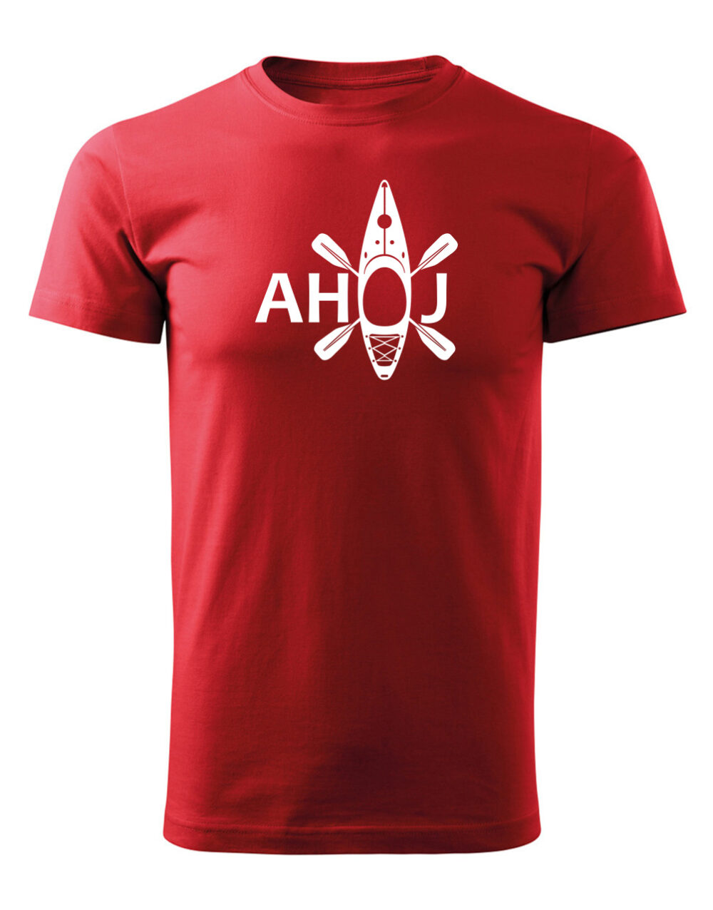 Pánské tričko s potiskem na vodu Ahoj červená
