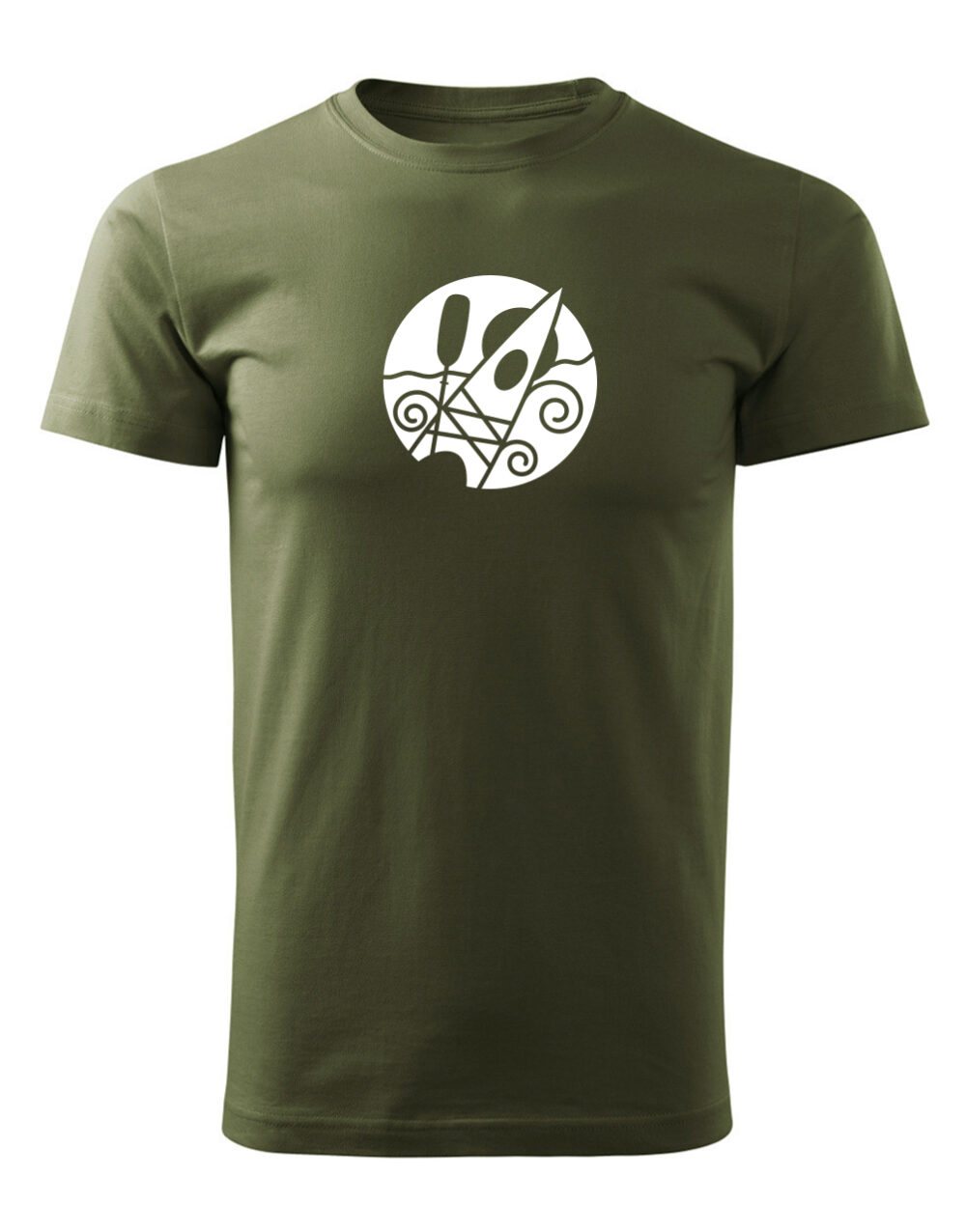 Pánské tričko s potiskem Jedem na vodu vojenská zelená