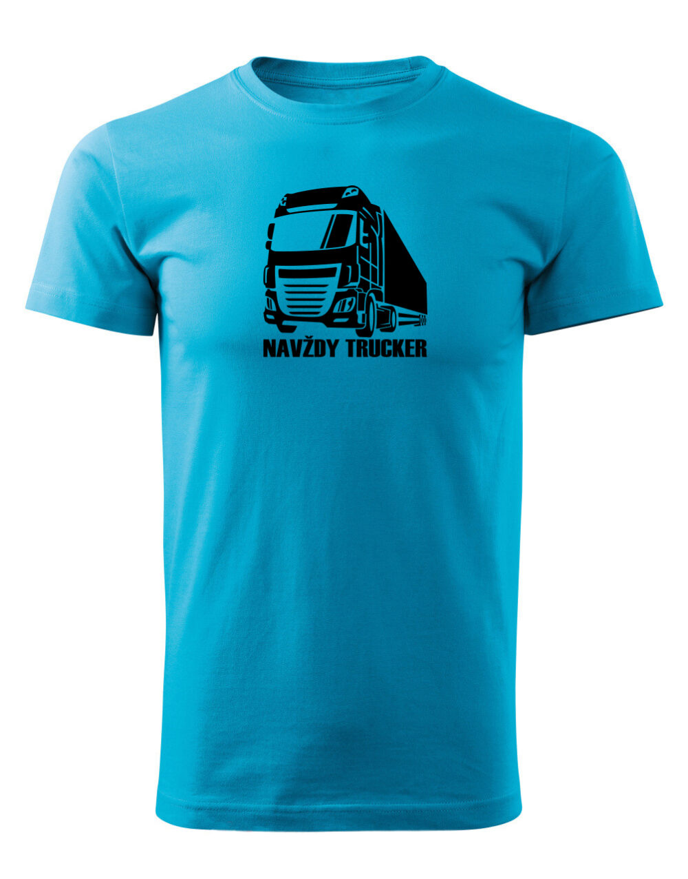 Pánské tričko s potiskem Navždy trucker tyrkysová
