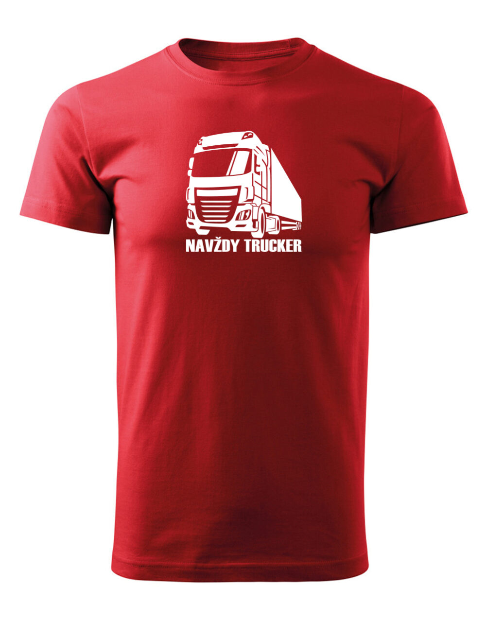 Pánské tričko s potiskem Navždy trucker červená