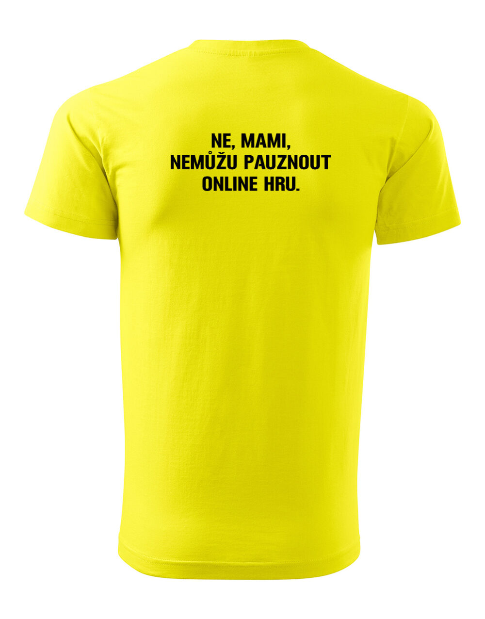 Pánské tričko s potiskem Nemůžu pauznout online hru žlutá