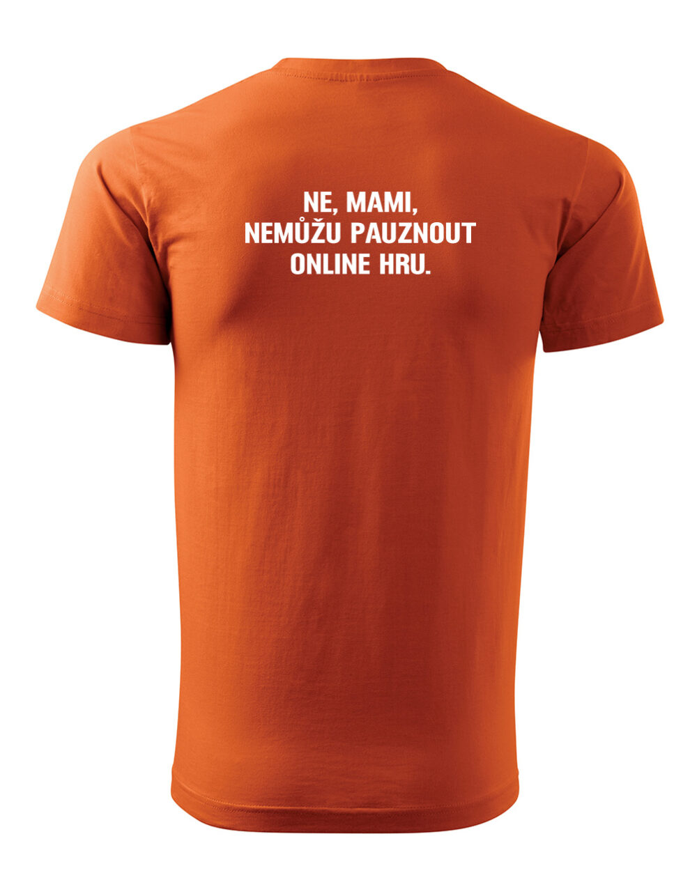 Pánské tričko s potiskem Nemůžu pauznout online hru oranžová