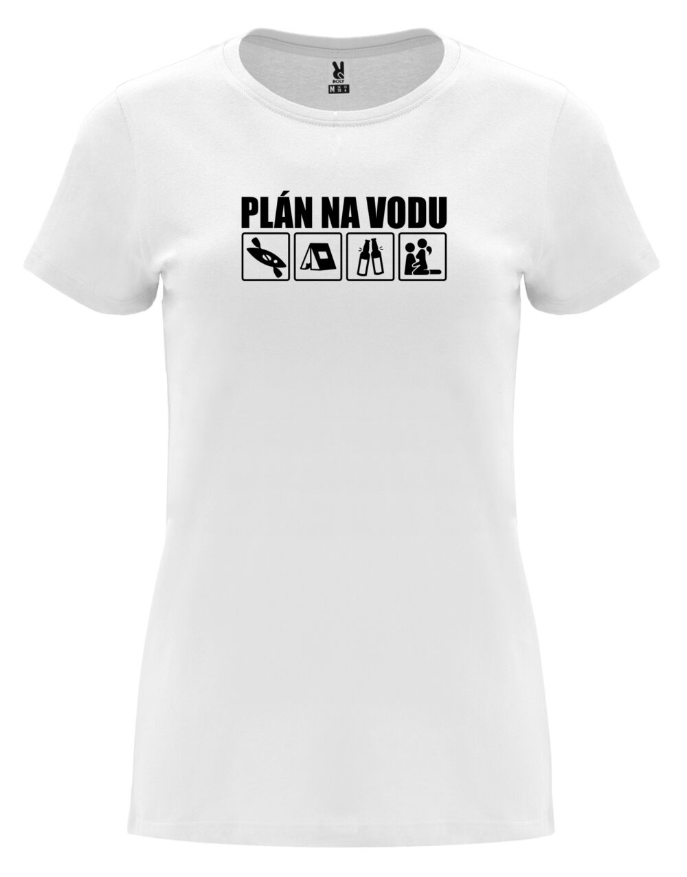 Dámské tričko s potiskem Plán na vodu bílá
