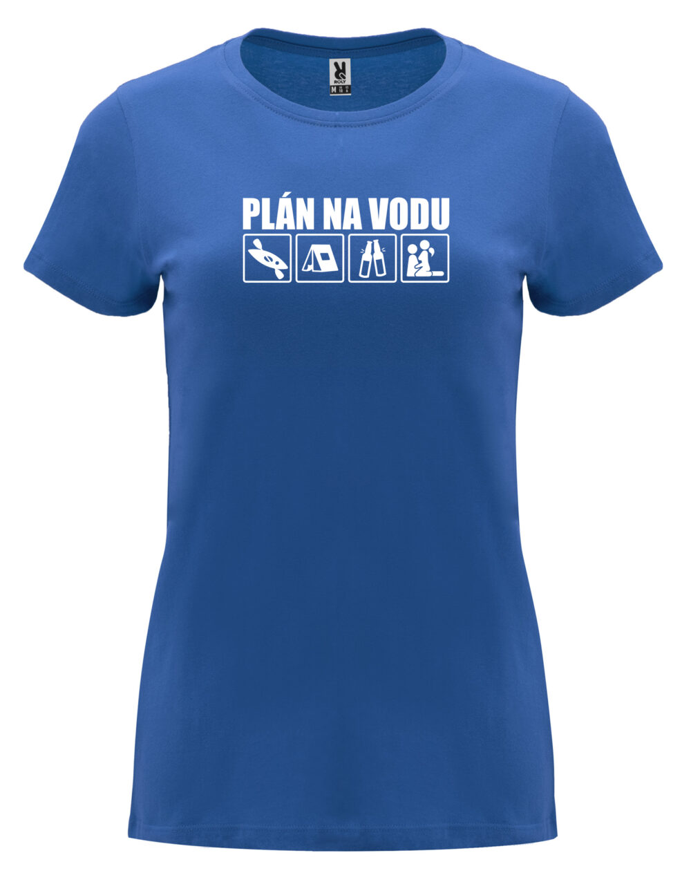 Dámské tričko s potiskem Plán na vodu královská modrá