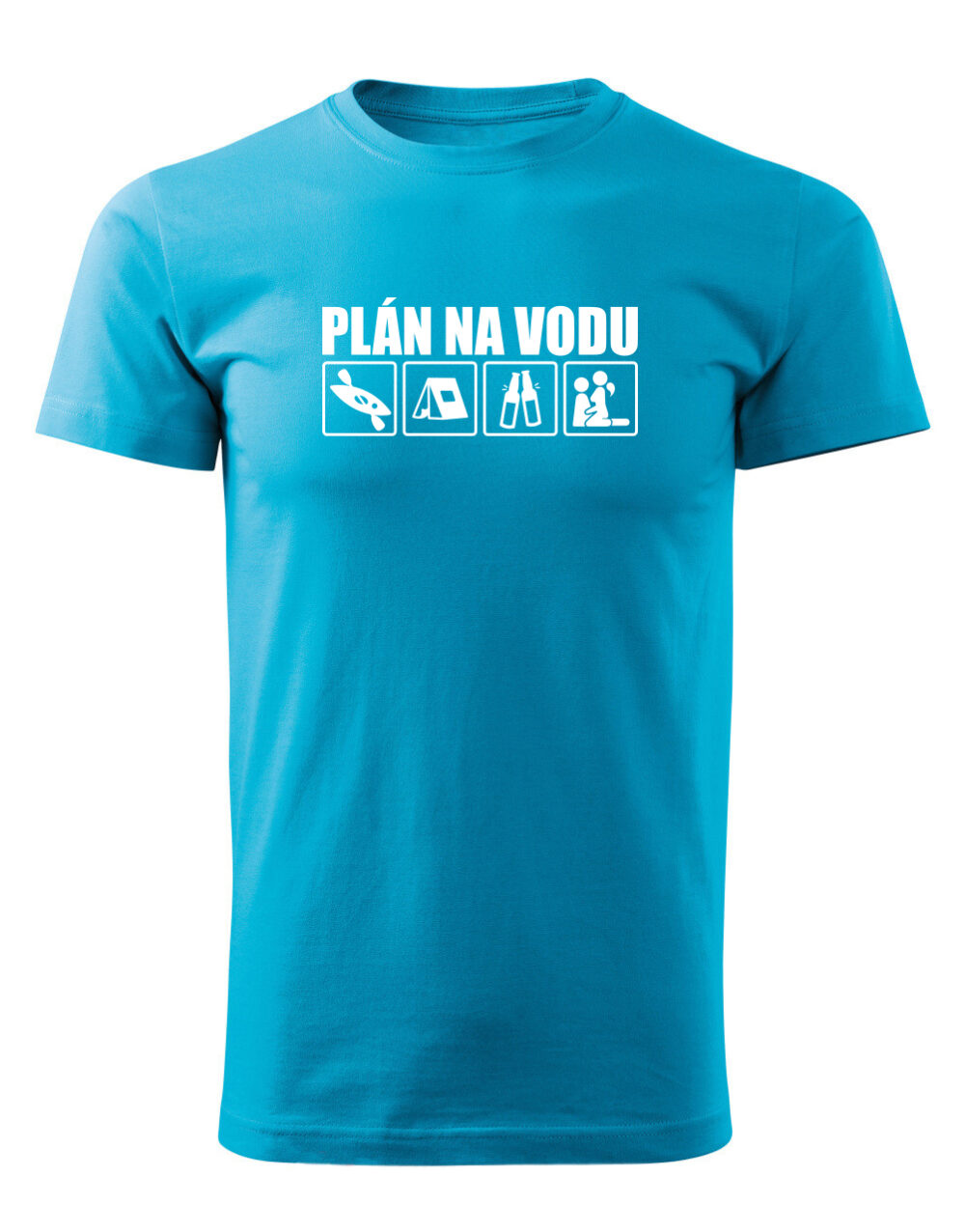 Pánské tričko s potiskem Plán na vodu tyrkysová