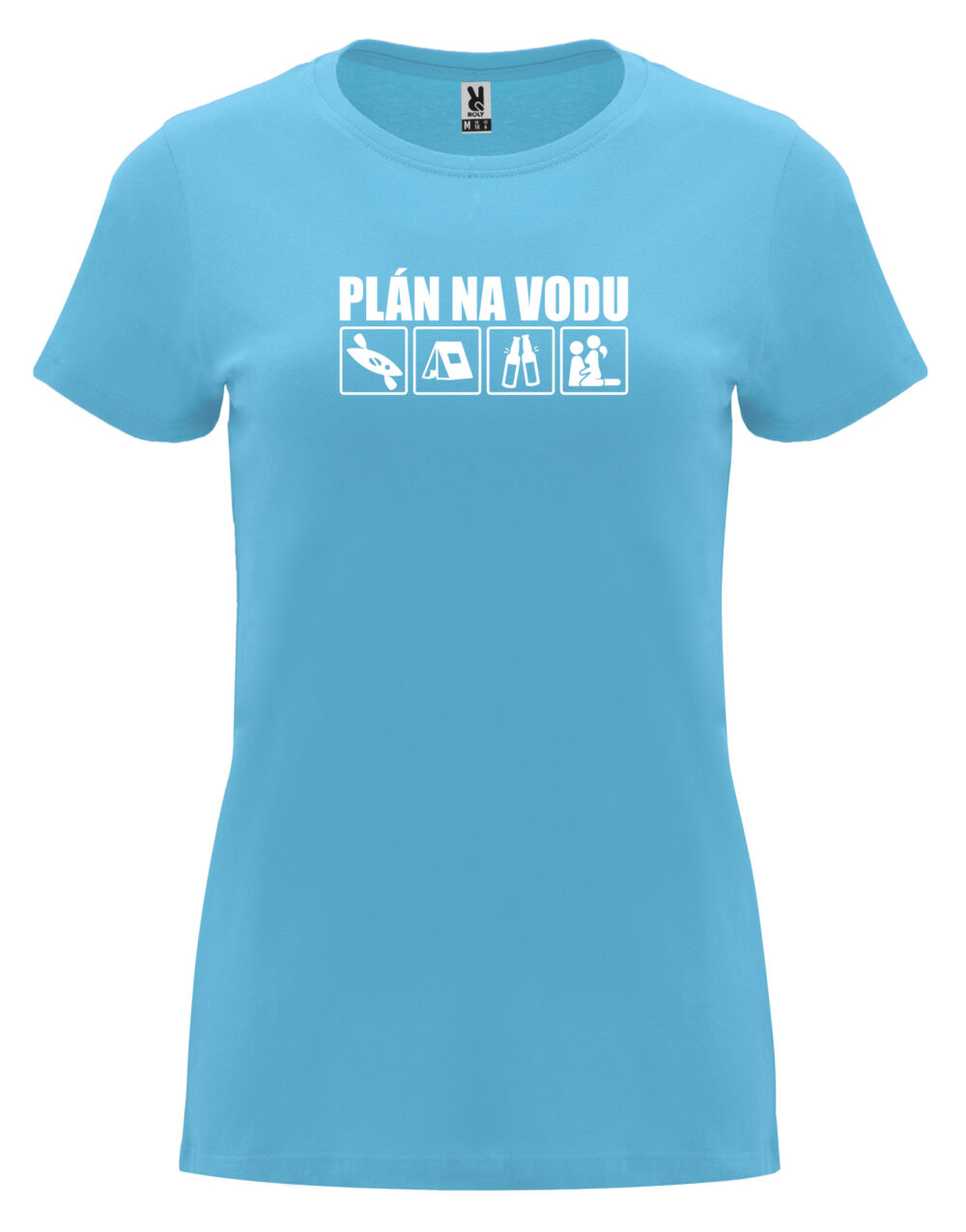 Dámské tričko s potiskem Plán na vodu tyrkysová