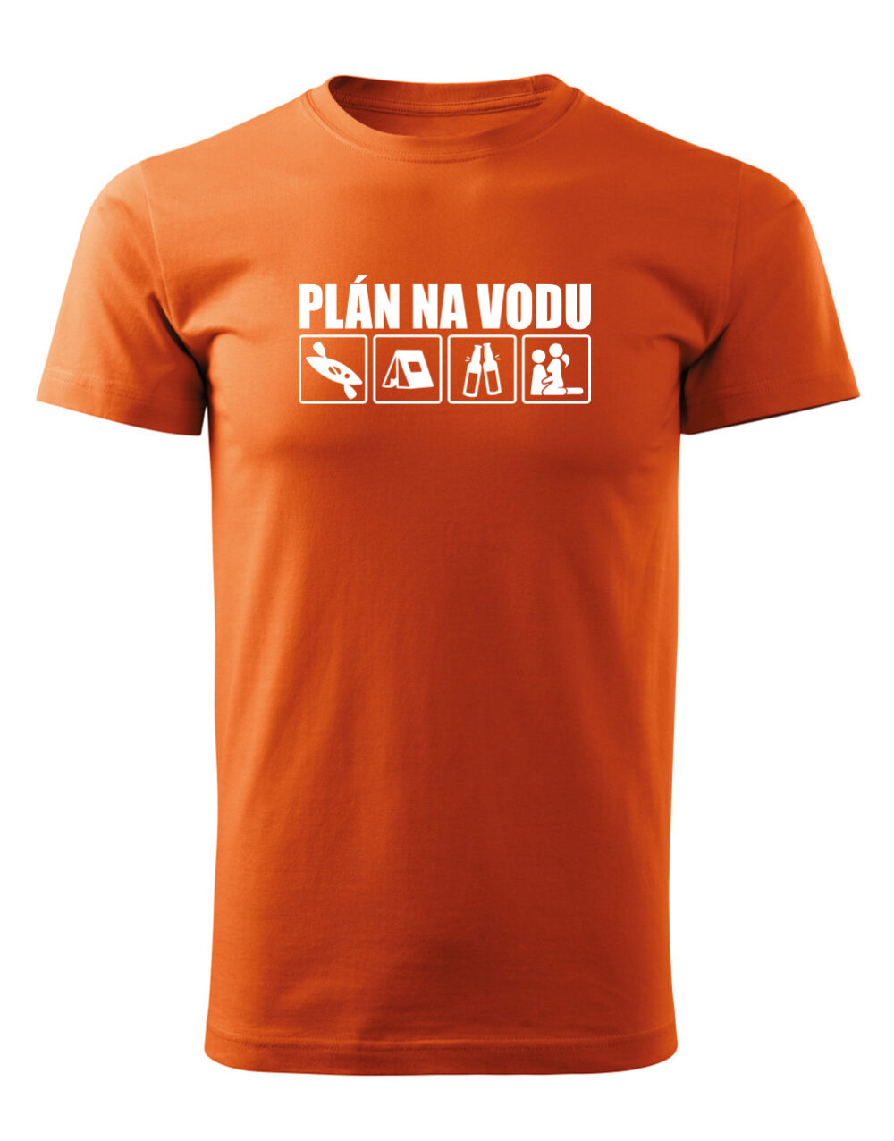 Pánské tričko s potiskem Plán na vodu oranžová