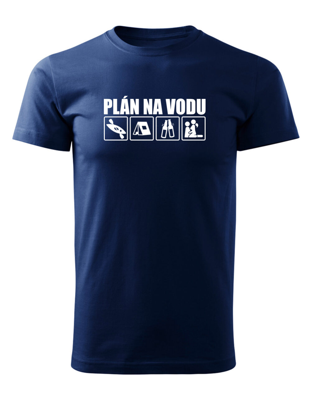 Pánské tričko s potiskem Plán na vodu námořní modrá
