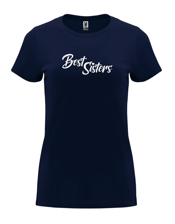 Dámské tričko s potiskem Best Sisters námořnická modrá