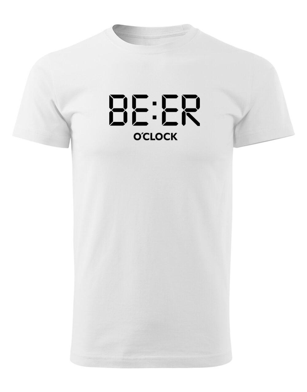 Pánské tričko s potiskem Beer O´ Clock bílá