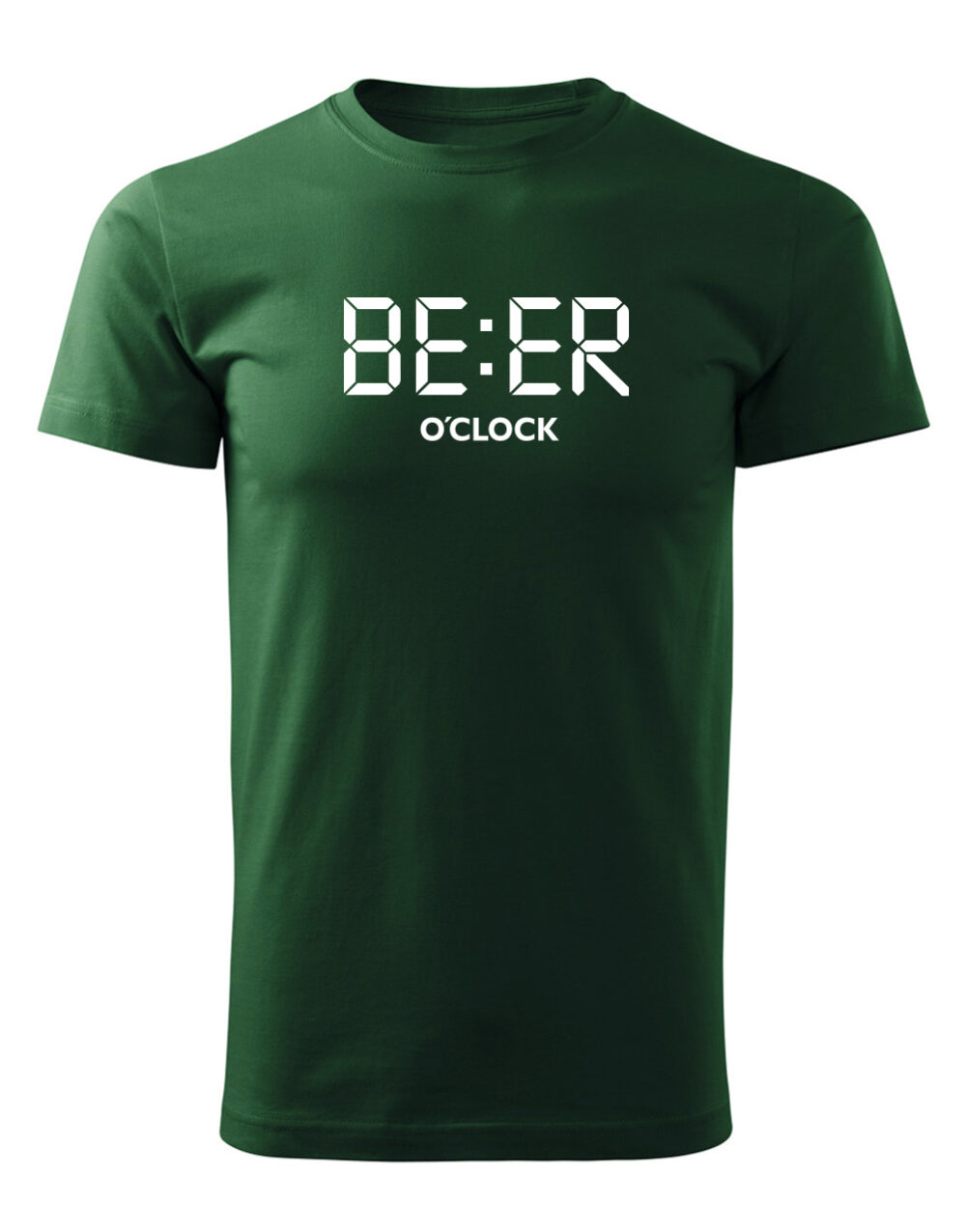 Pánské tričko s potiskem Beer O´ Clock lahvově zelená