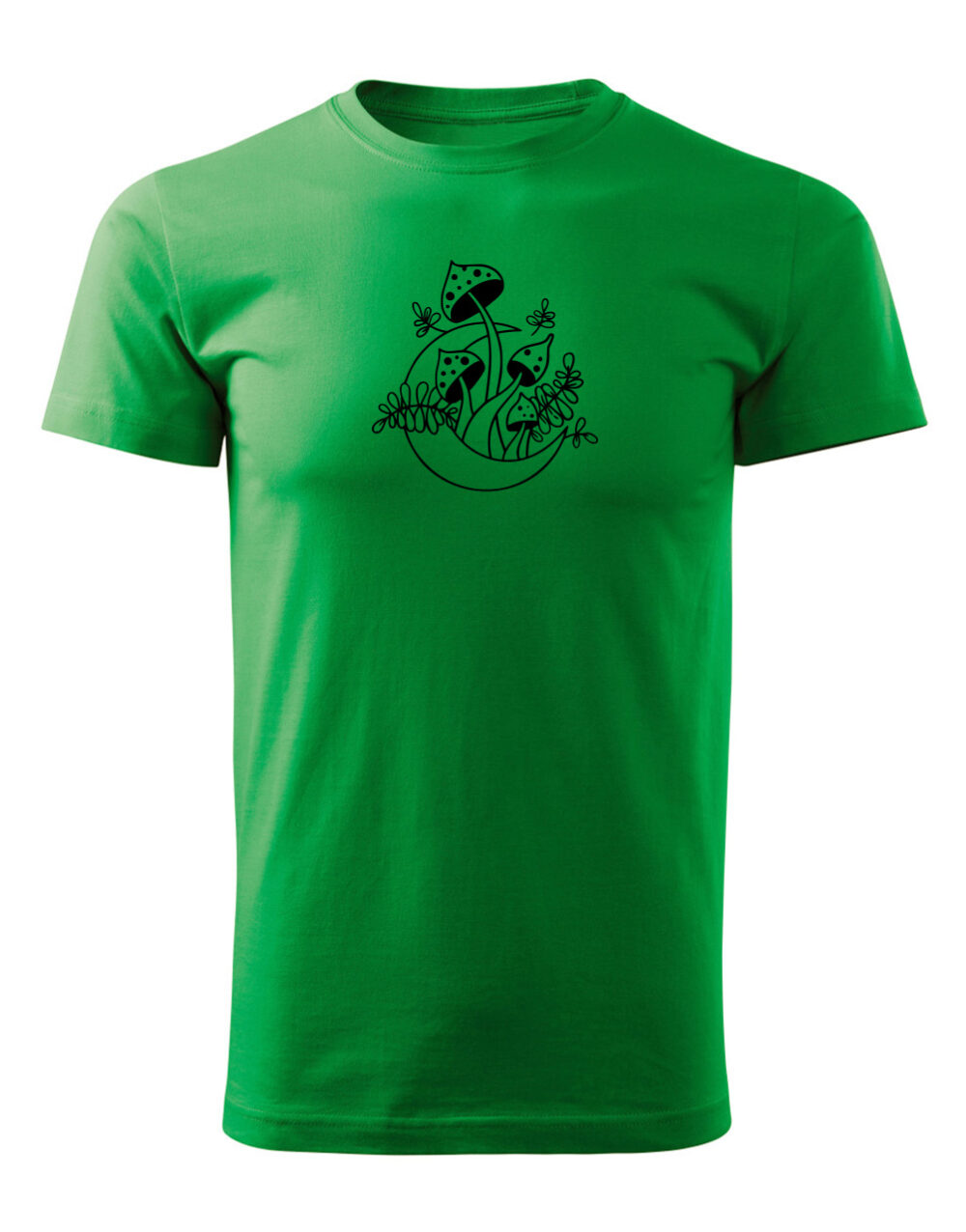 Pánské tričko s potiskem Houbičky světle zelená