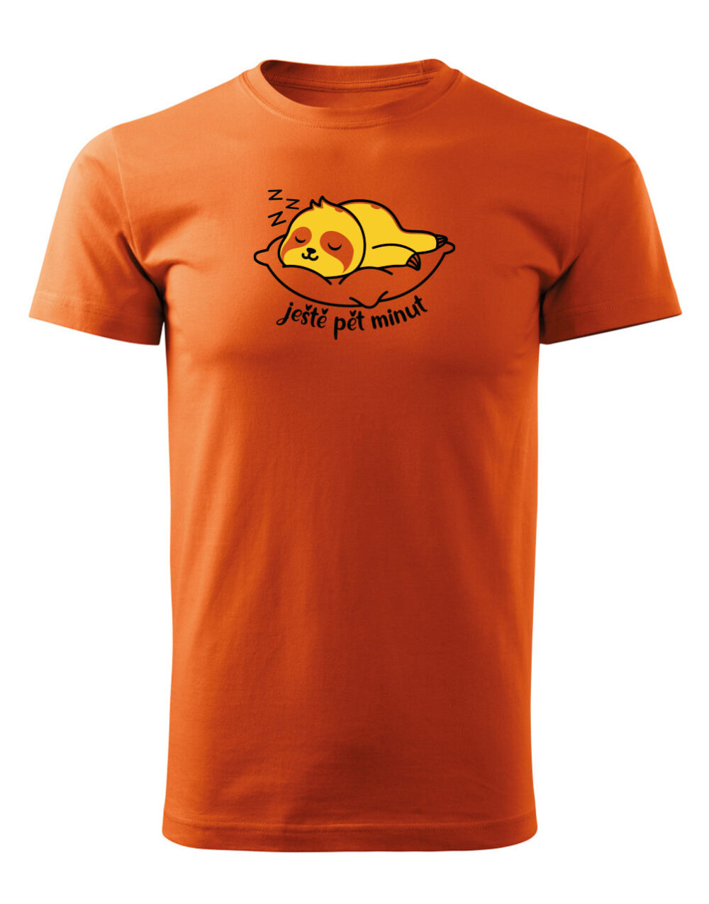 Pánské tričko s potiskem Ještě pět minut oranžová