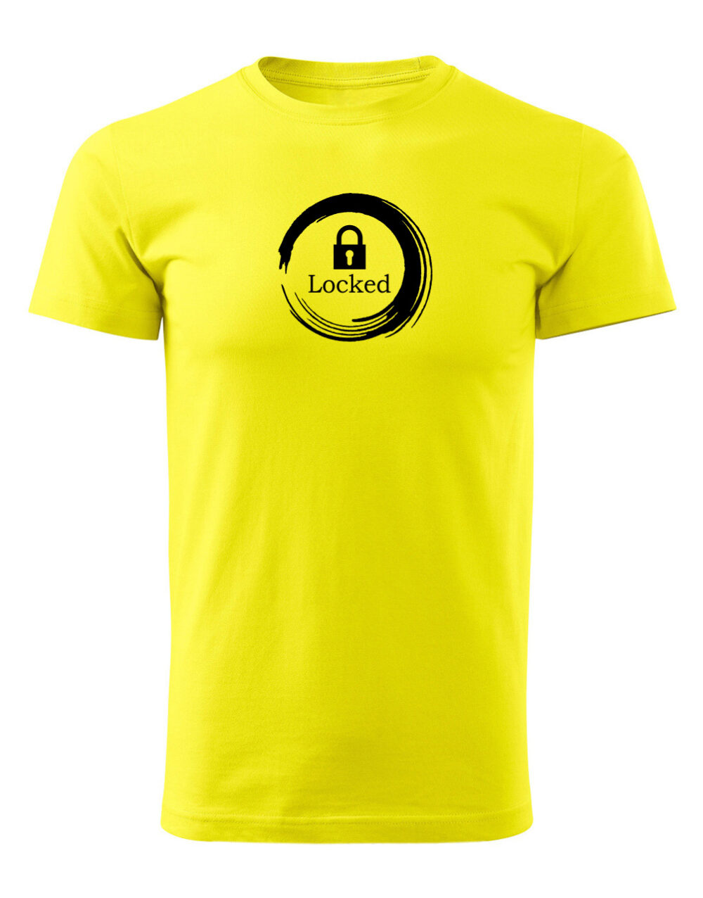Pánské tričko s potiskem Locked žlutá