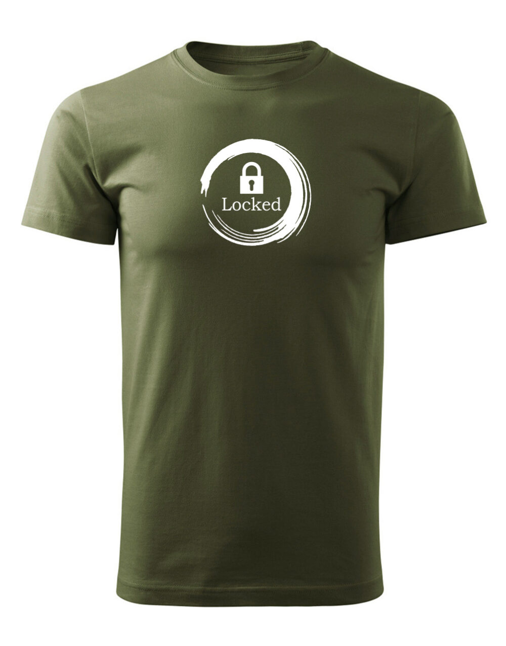 Pánské tričko s potiskem Locked vojenská zelená