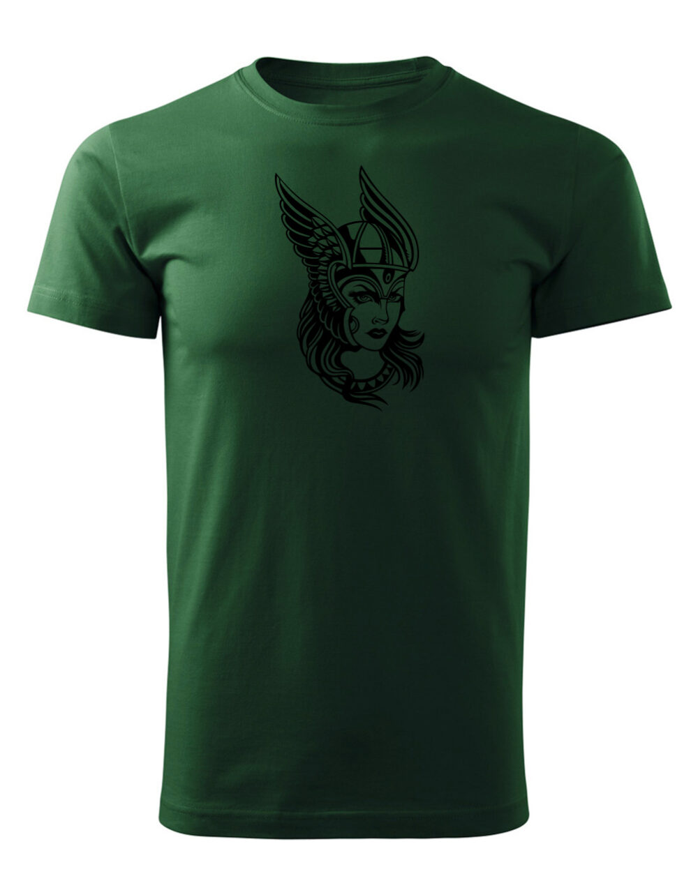 Pánské tričko s potiskem Valkýra lahvová zelená