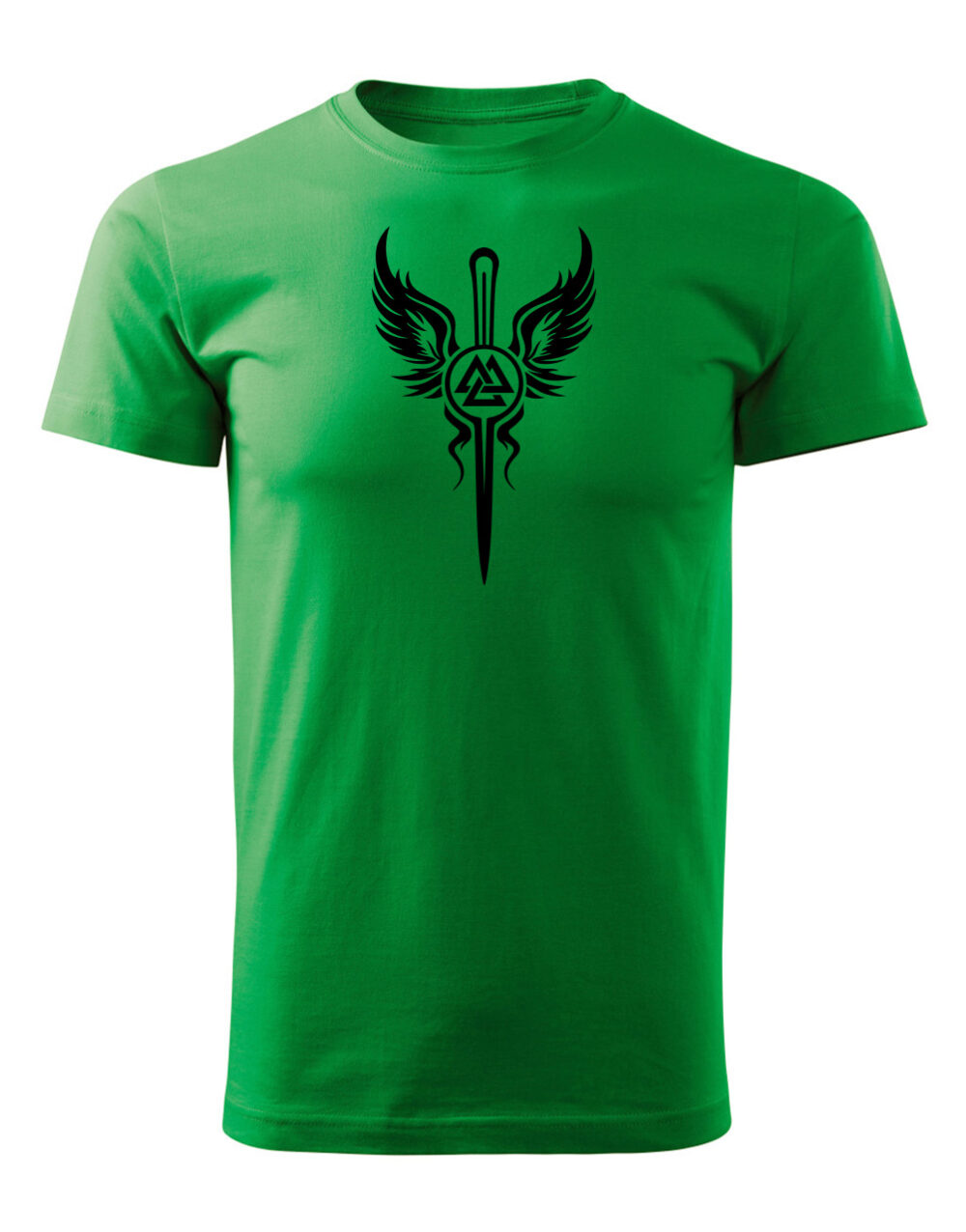 Pánské tričko s potiskem Valkýra znak světle zelená