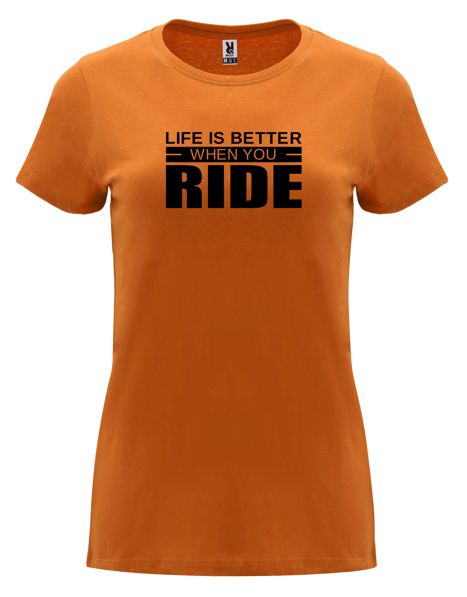 Dámské tričko s potiskem Life is better oranžová