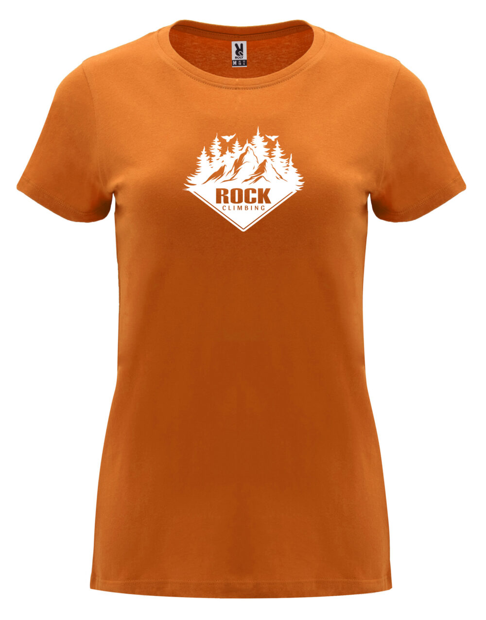 Dámské tričko s potiskem Rock climbing oranžová