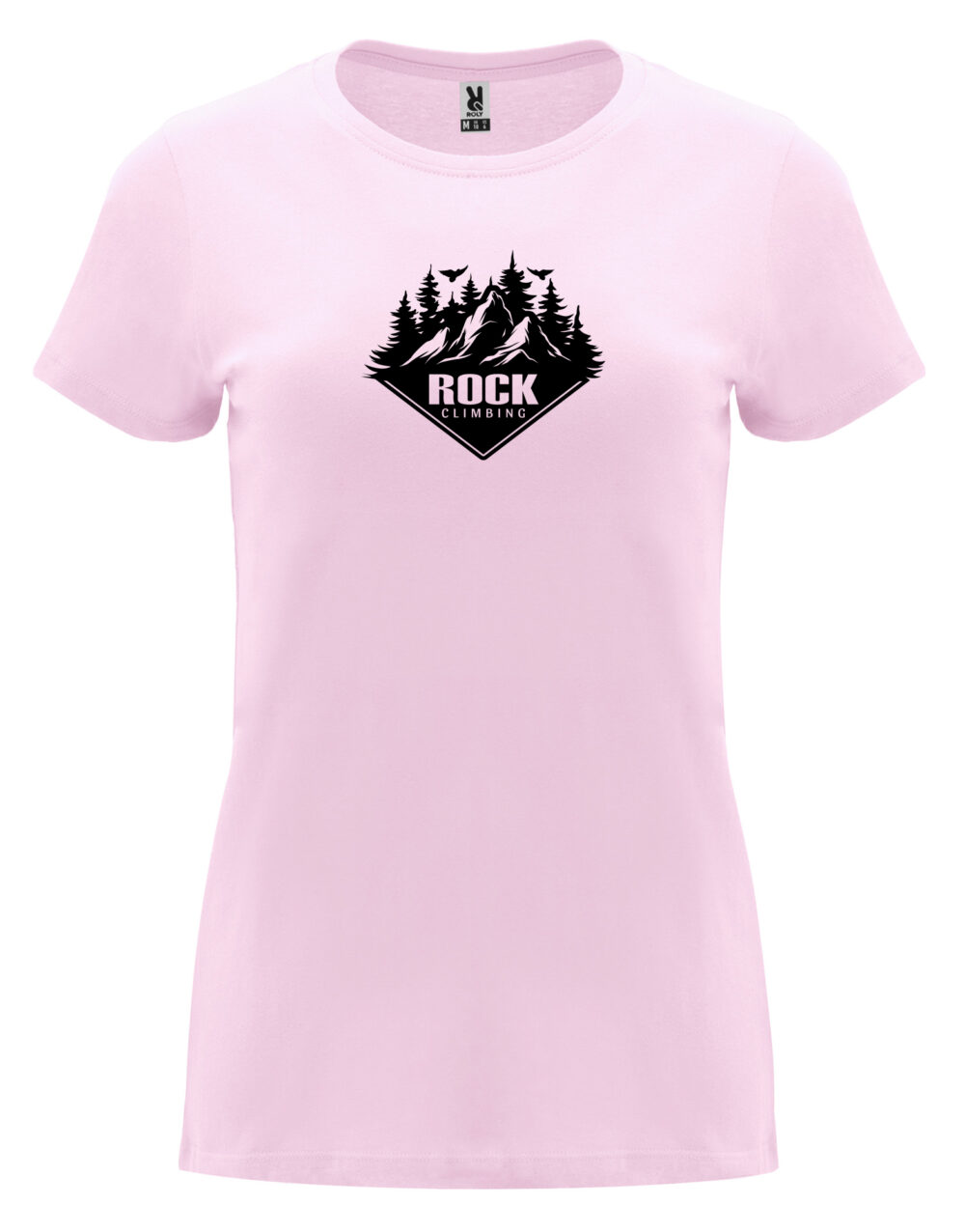 Dámské tričko s potiskem Rock climbing světle růžová