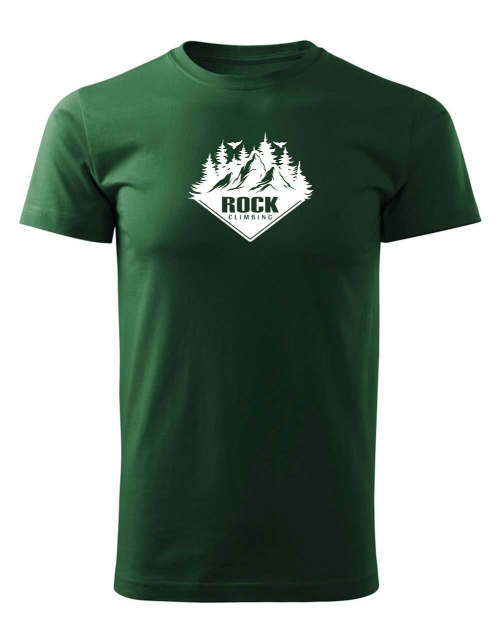 Pánské tričko s potiskem Rock climbing lahvově zelená