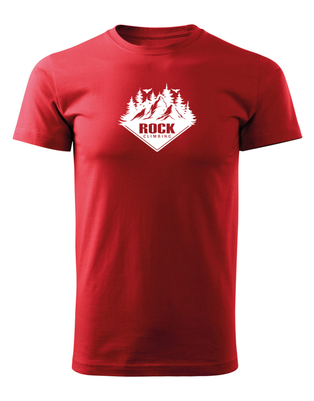 Pánské tričko s potiskem Rock climbing červená